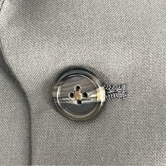 Burberry Blazer Mens Large Grey Button Up Formal Pure Wool Wedding Suit Tuxedo - Picture 10 of 14